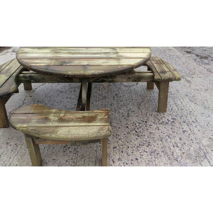 Douglas Fir Disabled Access Circular Picnic Bench - 3