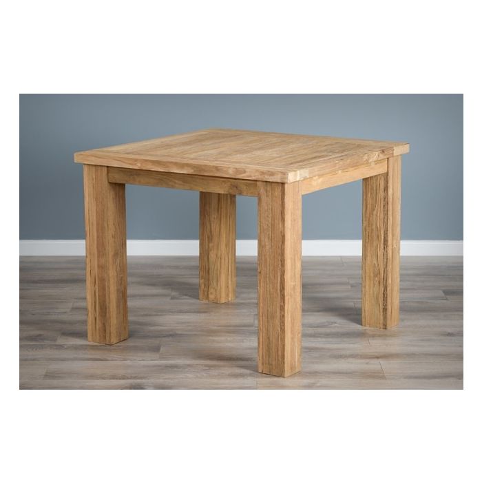 1m Reclaimed Teak Taplock Dining Table with 4 Vikka Dining Chairs - 1