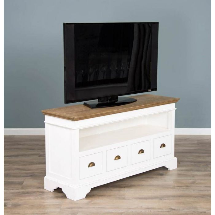 Brocante TV Unit with Four Drawers - 125cm x 40cm - 1