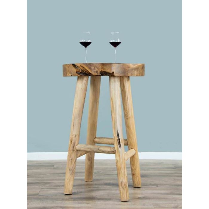 Alpine Chunky Teak Bar Table with 2 Bar Stools - 17