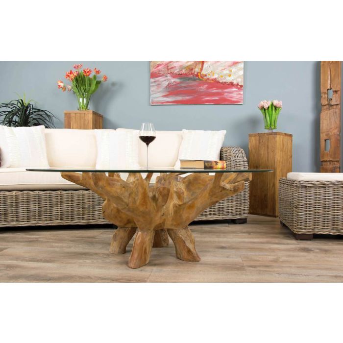 1.2m Reclaimed Teak Root Circular Coffee Table - 7