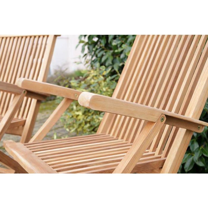 Set of TWO Classic Teak Folding Armchairs - 2