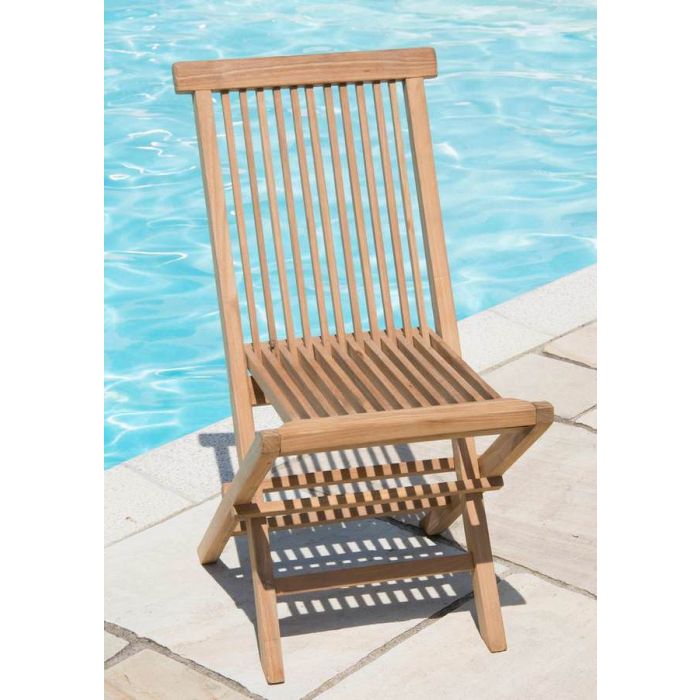 Set of TWO Classic Teak Folding Chairs - 1