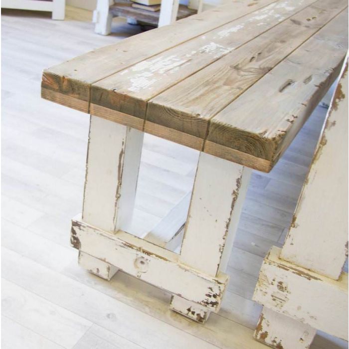 1.8m Coastal Dining Table with 2 Backless Benches - 10