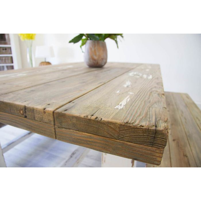 1.8m Coastal Dining Table with 2 Backless Benches - 9