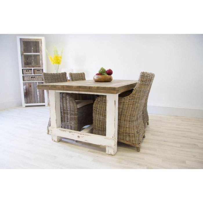 1.8m Coastal Dining Table with 4 Donna Armchairs - 1