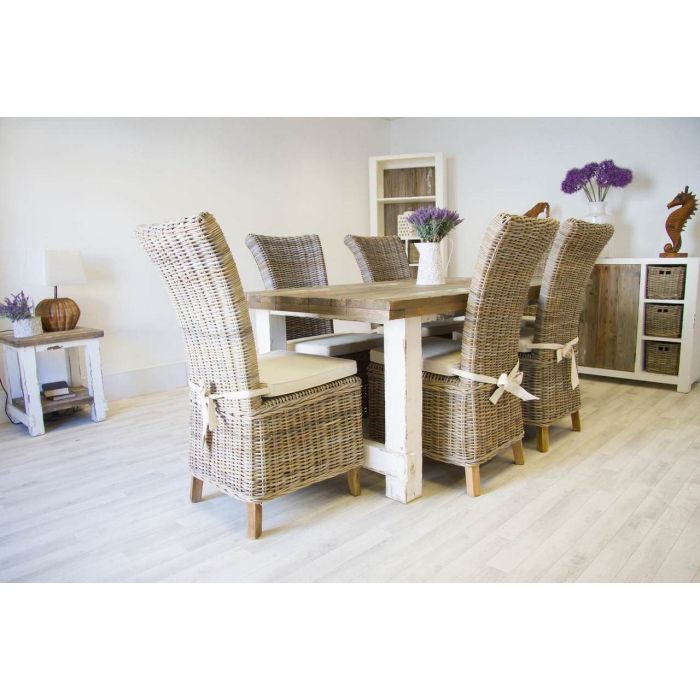 1.8m Coastal Dining Table with 6 Latifa Chairs - 2