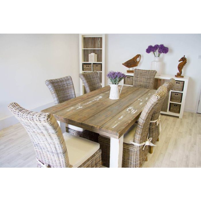 1.8m Coastal Dining Table with 6 Latifa Chairs - 3
