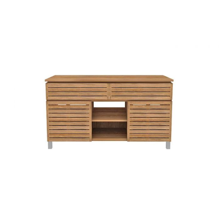 Diva Teak Large Washstand with Cupboards, Drawer and Shelves - 140cm X 80cm - 4