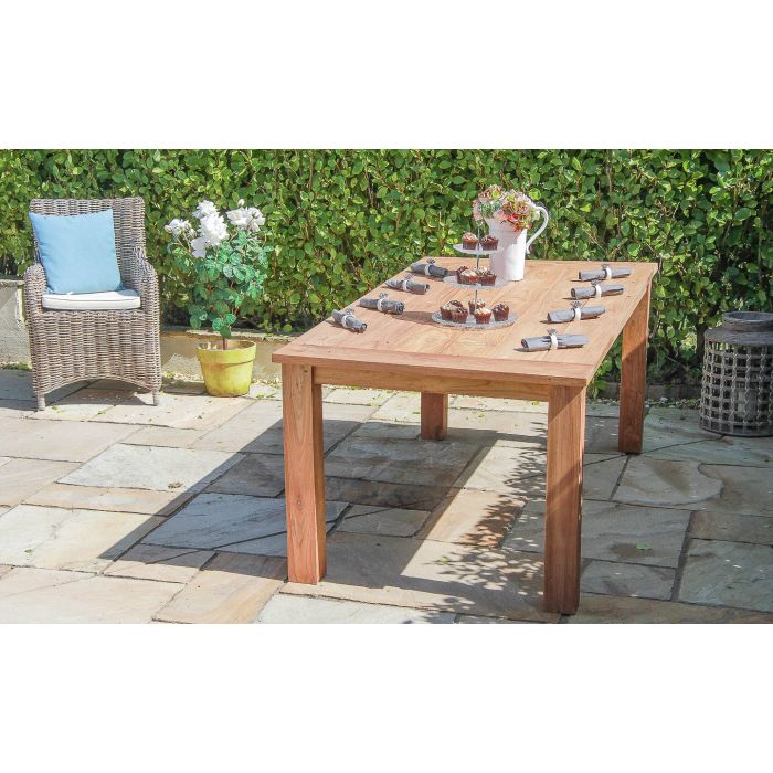 2m Reclaimed Teak Outdoor Open Slatted Table - 2