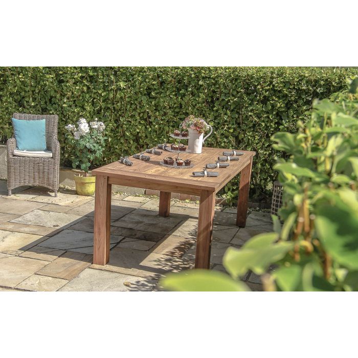 2m Reclaimed Teak Outdoor Open Slatted Table - 1