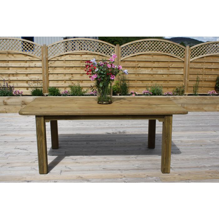 2.4m Douglas Fir Woodland Rectangular Table with 8 Woodland Armchairs - 2