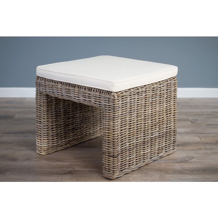 Jumo Natural Wicker Armchair and Footstool Set - 1