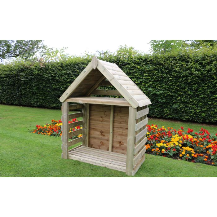 Hustyns Triangle Log Store with Shelf - 2 Sizes - 2