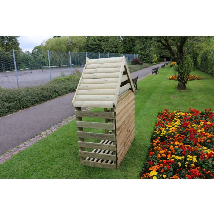 Hustyns Triangle Log Store with Shelf - 2 Sizes - 4