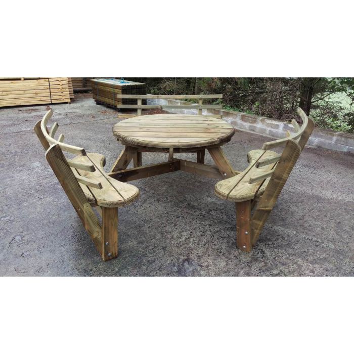 Douglas Fir 6 Seater Circular Picnic Bench - 1