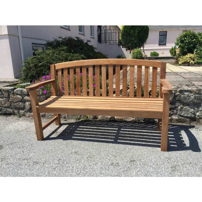 Contemporary Teak Garden Bench - 2