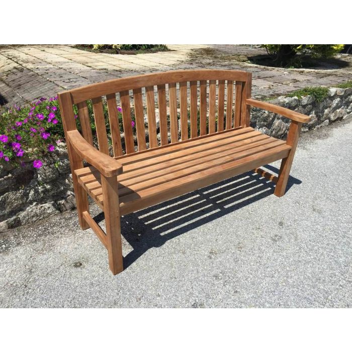 Contemporary Teak Garden Bench - 5