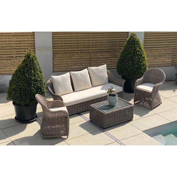 Riviera Natural Wicker Sofa Set  - 5