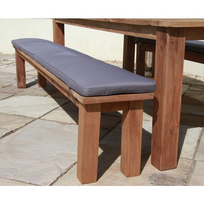 2m Reclaimed Teak Outdoor Open Slatted Backless Bench - 5