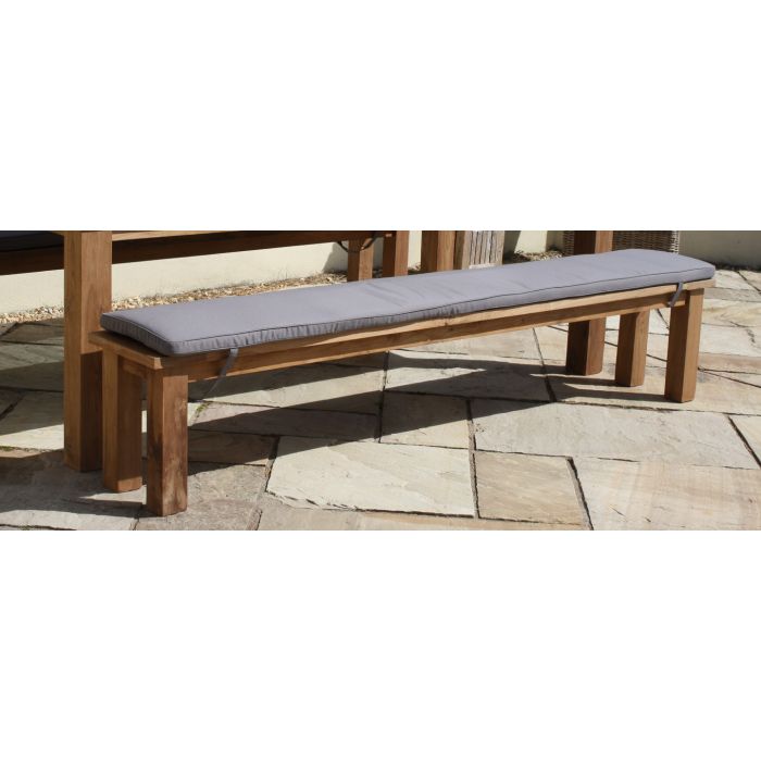 2m Reclaimed Teak Outdoor Open Slatted Backless Bench - 4