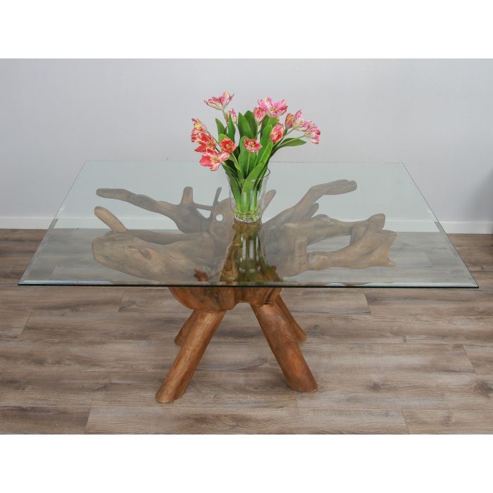 1.5m x 1.2m Reclaimed Teak Root Rectangular Dining Table - 3