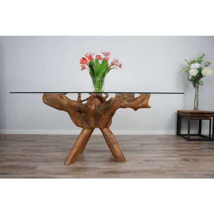 1.5m x 1.2m Reclaimed Teak Root Rectangular Dining Table - 1