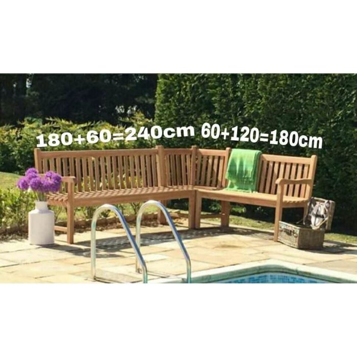 Classic Teak Corner Garden Bench - 4