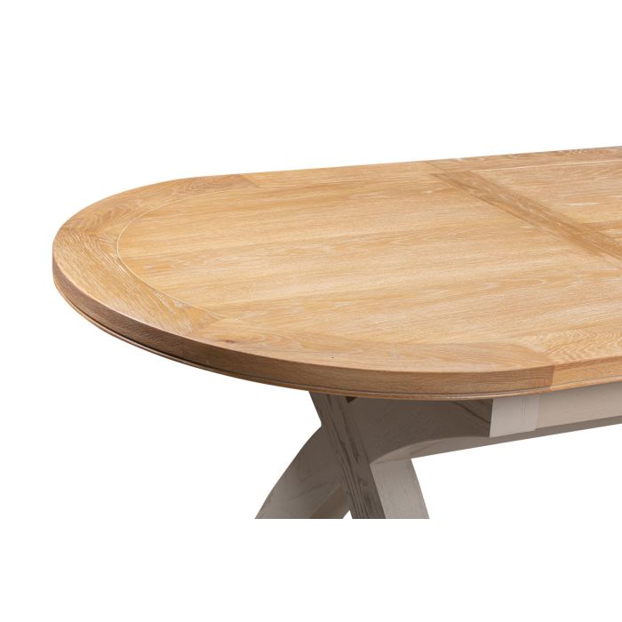 1m x 1.8m-2.3m Eden Oval Extending Cross Leg Dining Table - 5