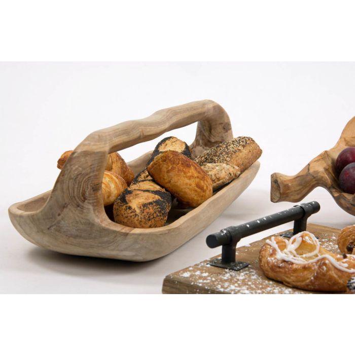 Reclaimed Teak Root Bowl With Handle - 3
