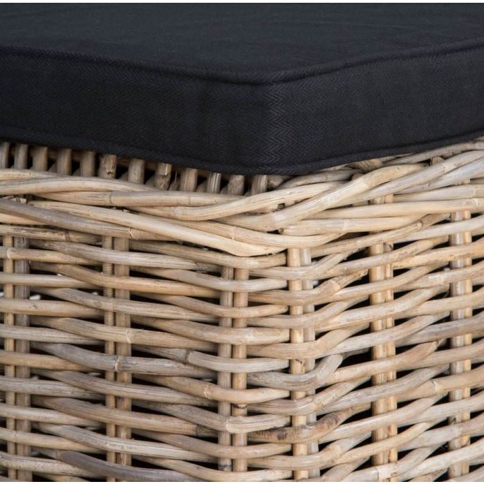 Natural Wicker Glass Topped Coffee Table - 4