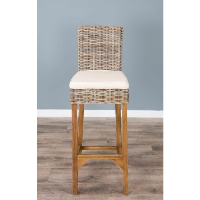 Kubu Grey Wicker Bar Stool - 4