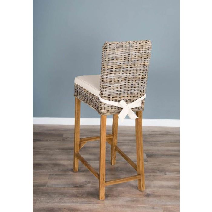 Kubu Grey Wicker Bar Stool - 2