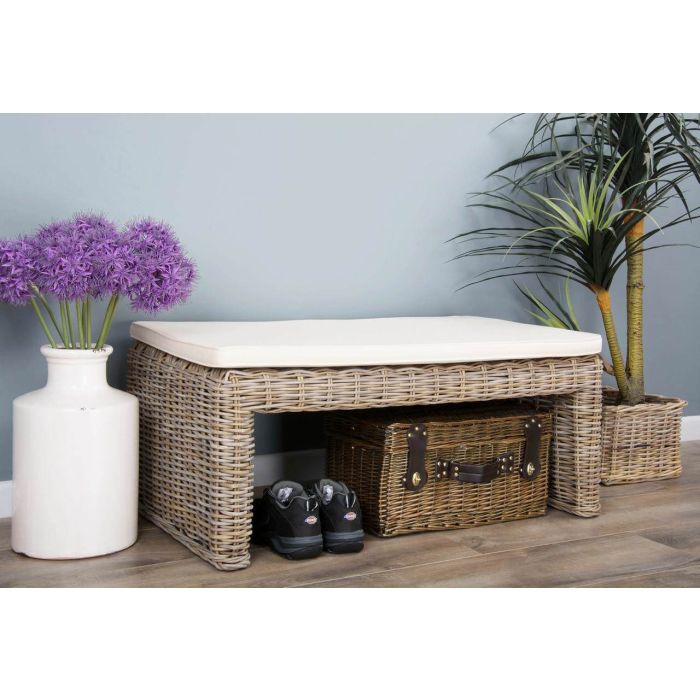 100cm Natural Wicker Zara Footstool - 1