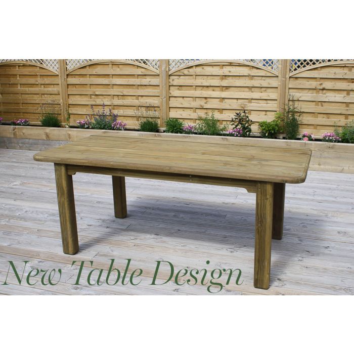 2.4m Douglas Fir Woodland Table with 6 Woodland Armchairs - 1