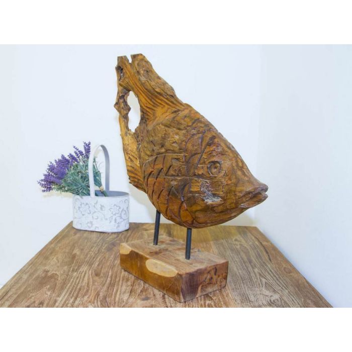 Reclaimed Teak Root Sculpture - Fish - 1