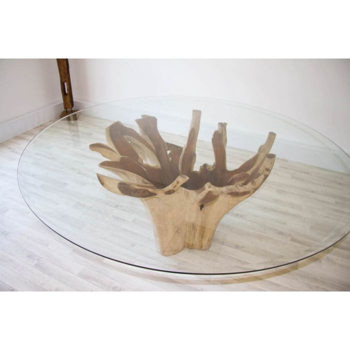 1.8m Reclaimed Teak Root Flute Circular Dining Table - 3