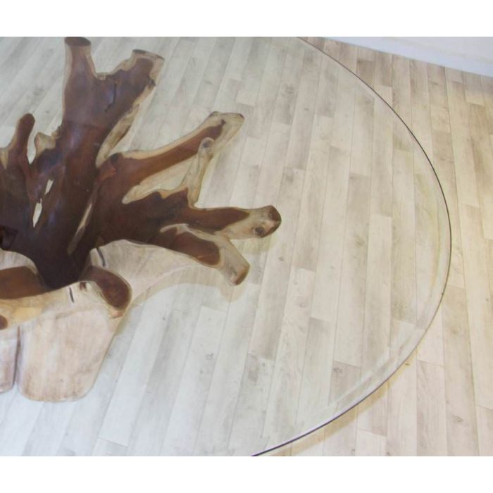 1.8m Reclaimed Teak Root Flute Circular Dining Table - 4