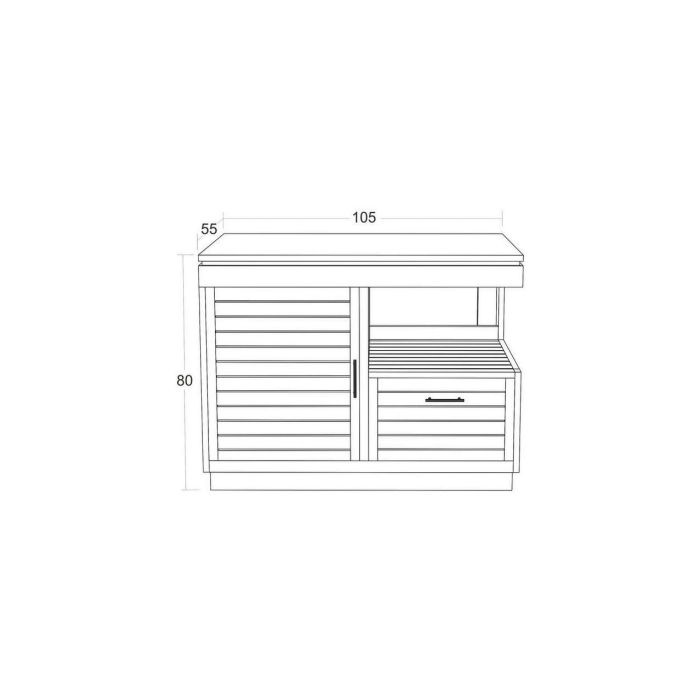 Oasis Teak Washstand with Cupboard and Drawer - 105cm X 80cm - 1