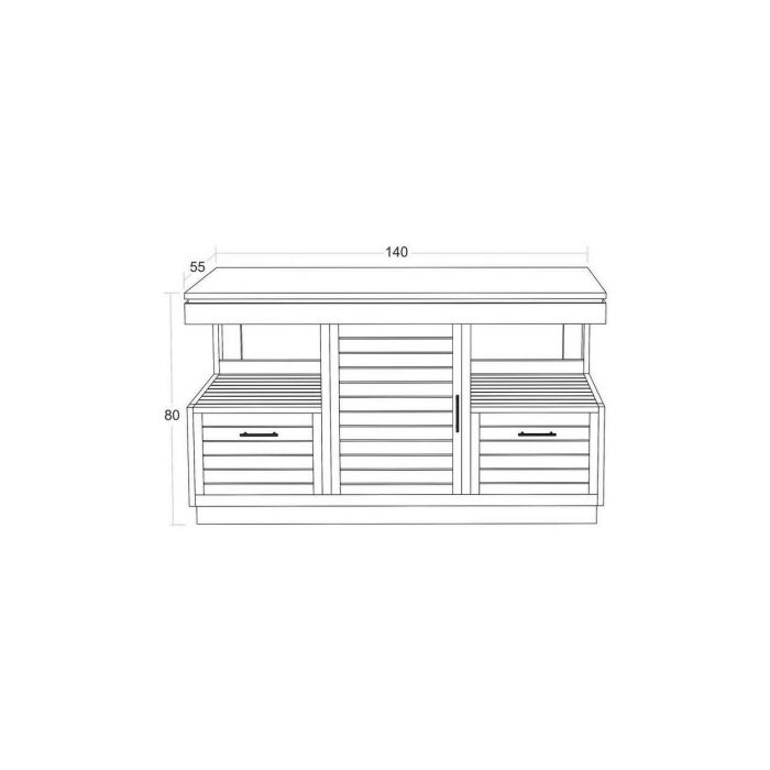 Oasis Teak Washstand with One Cupboard and Two Drawers - 140cm X 80cm - 1