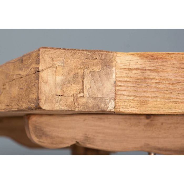 3m Reclaimed Elm Pedestal Dining Table with 2 Benches  - 1