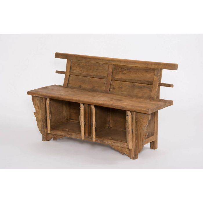 Reclaimed Elm Welly Boot Bench with Storage - 4