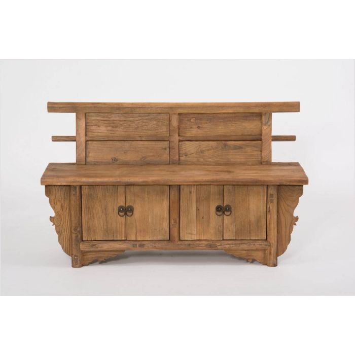 Reclaimed Elm Welly Boot Bench with Storage - 1