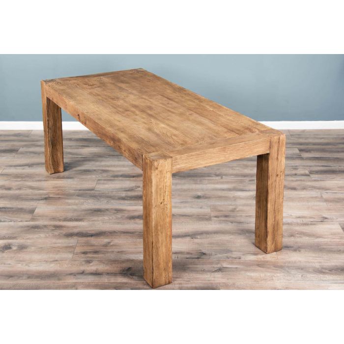 1.8m Reclaimed Elm Chunky Style Dining Table with 8 Stackable Zorro Chairs - 7