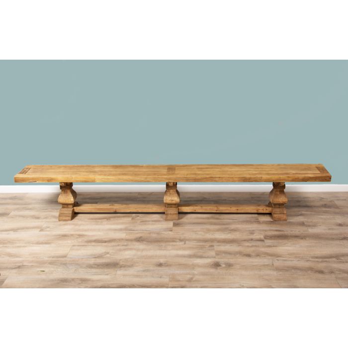 3m Reclaimed Elm Pedestal Dining Bench - 1
