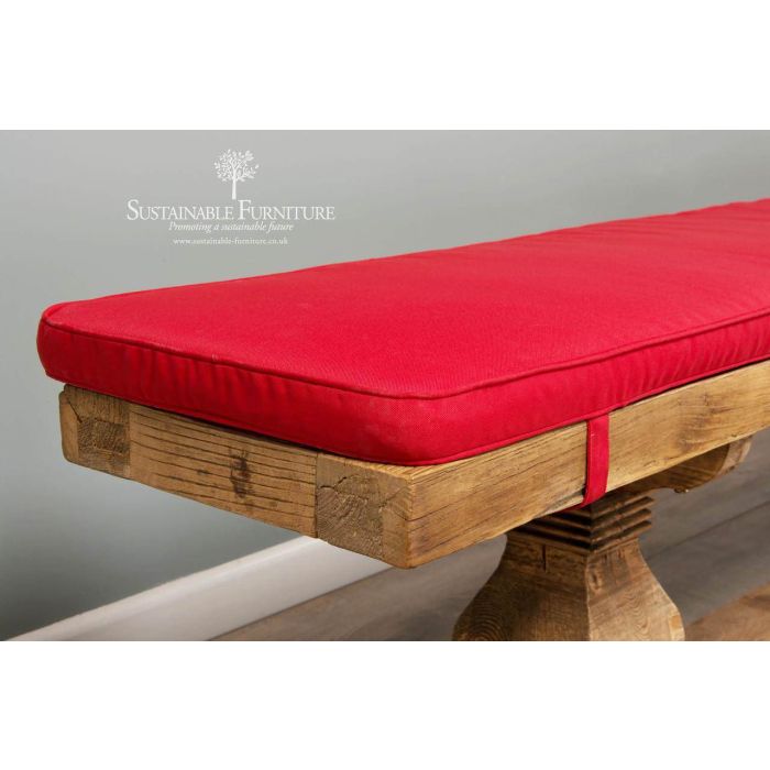 2.4m Reclaimed Teak Urban Fusion Cross Dining Table with Two Backless Benches  - 16