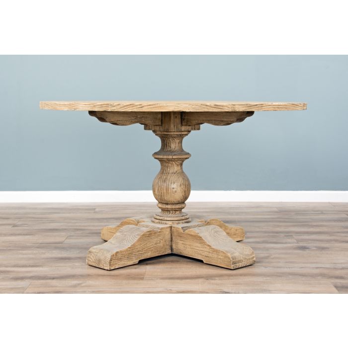 1.3m Farmhouse Pedestal Dining Table with 6 Murano Chairs  - 4