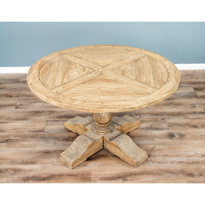 1.3m Farmhouse Pedestal Dining Table with 6 Claremont Chairs - 2