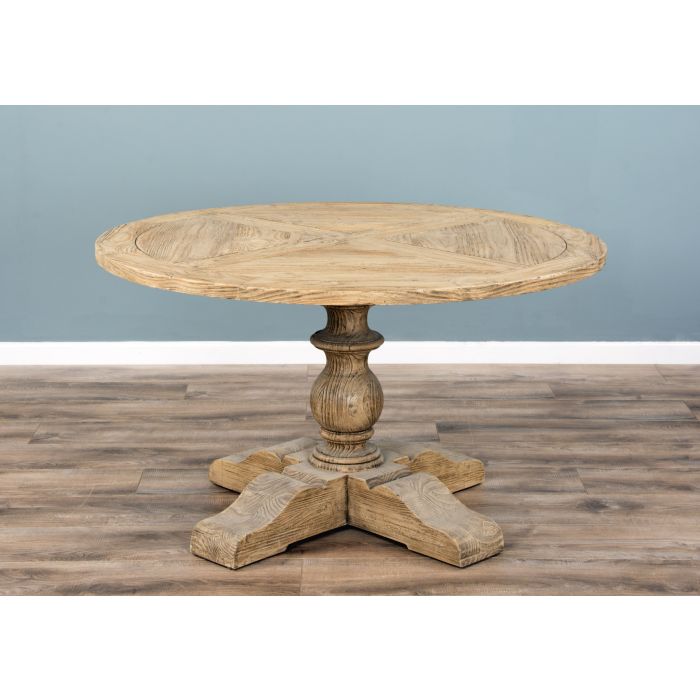 1.3m Farmhouse Pedestal Dining Table with 6 Murano Chairs  - 2