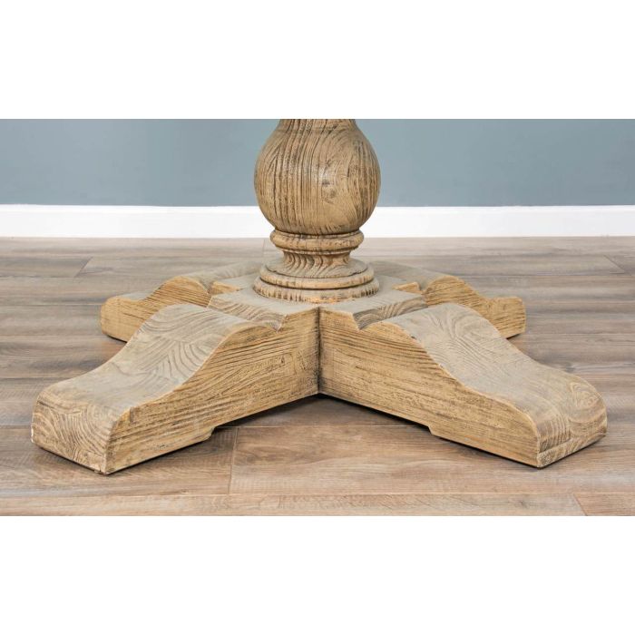 1.3m Farmhouse Pedestal Dining Table with 4 Latifa Chairs - 10